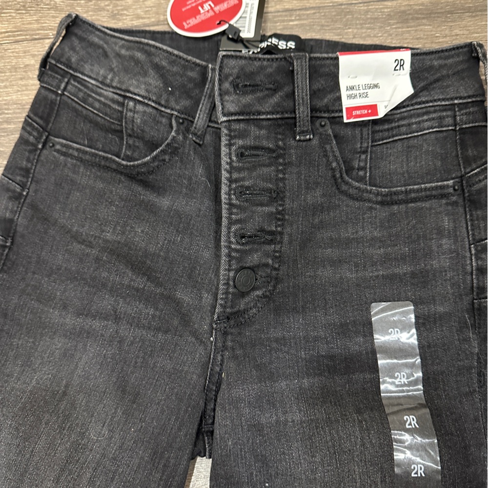 Express faded black skinny stretch high rise button fly brand new with tags